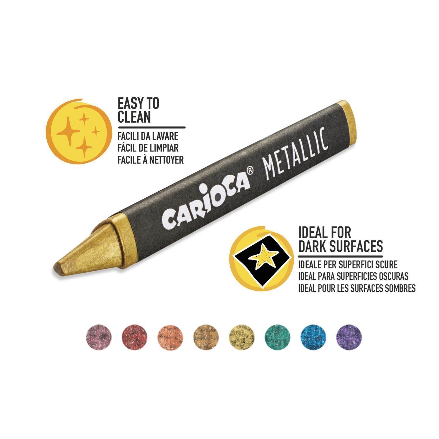 Crayones Metálicos Carioca 8 Unidades para Fondos Oscuros-1