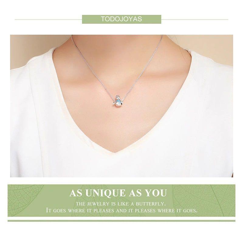 Charm Dije Plata 925 Muñeco de Nieve-2