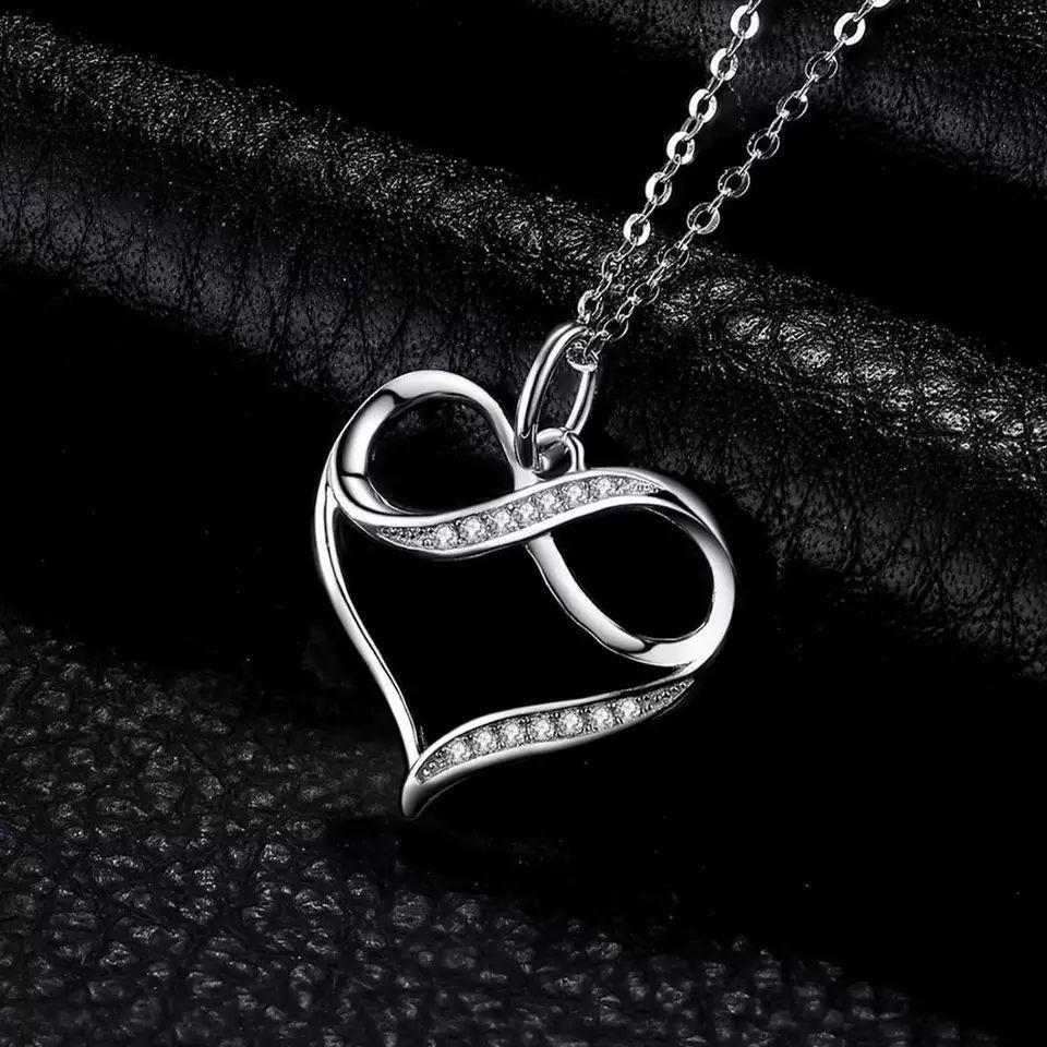 Collar Plata 925 Doble Corazon con Infinito-3