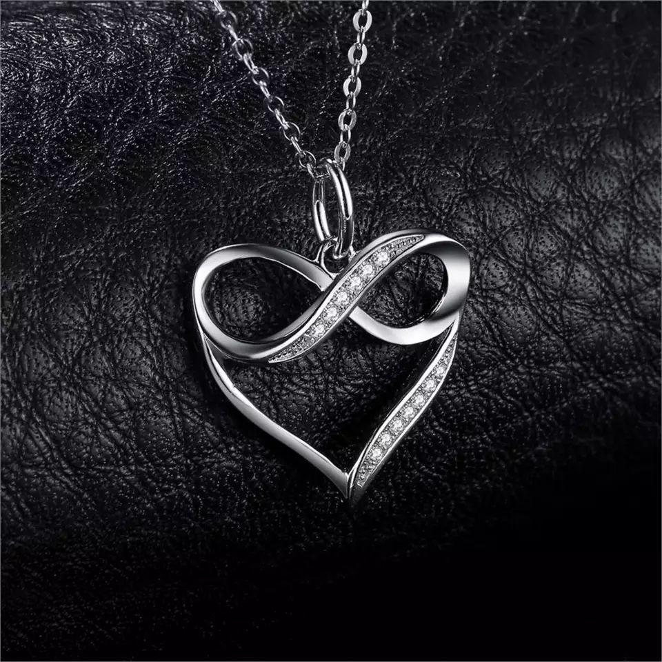Collar Plata 925 Doble Corazon con Infinito-4