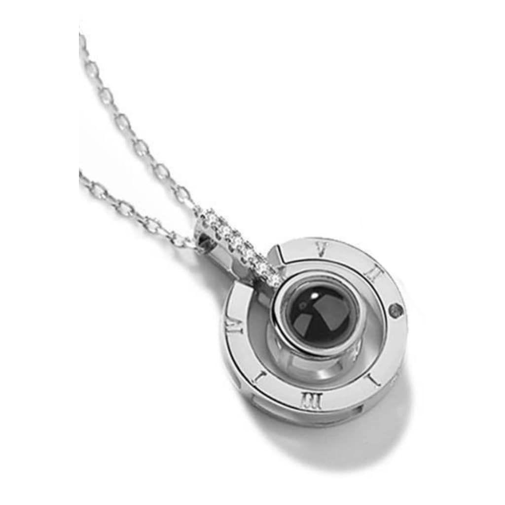 Collar Colgante Te Amo en 100 Idiomas Plateado-3