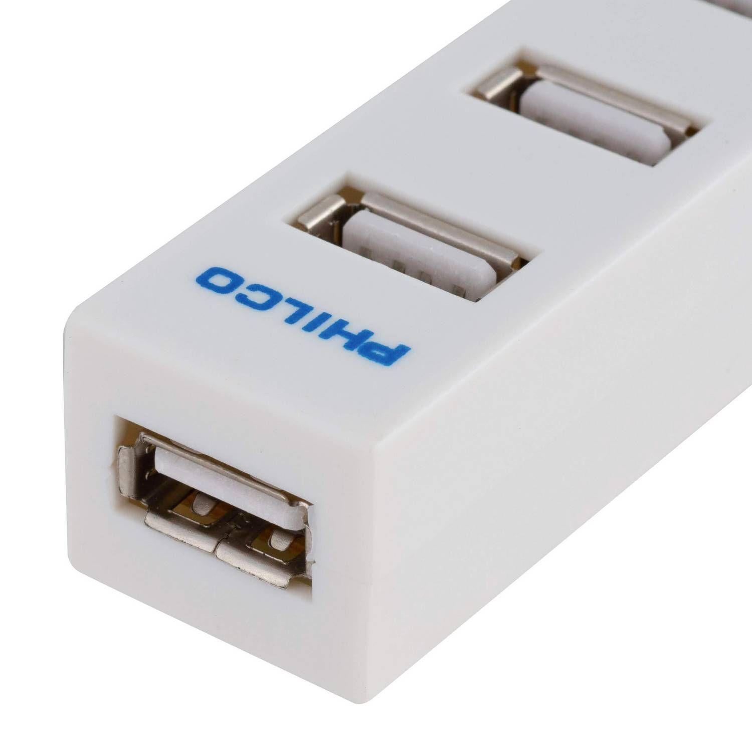 Mini Hub USB 2.0 Philco Blanco 4p-2