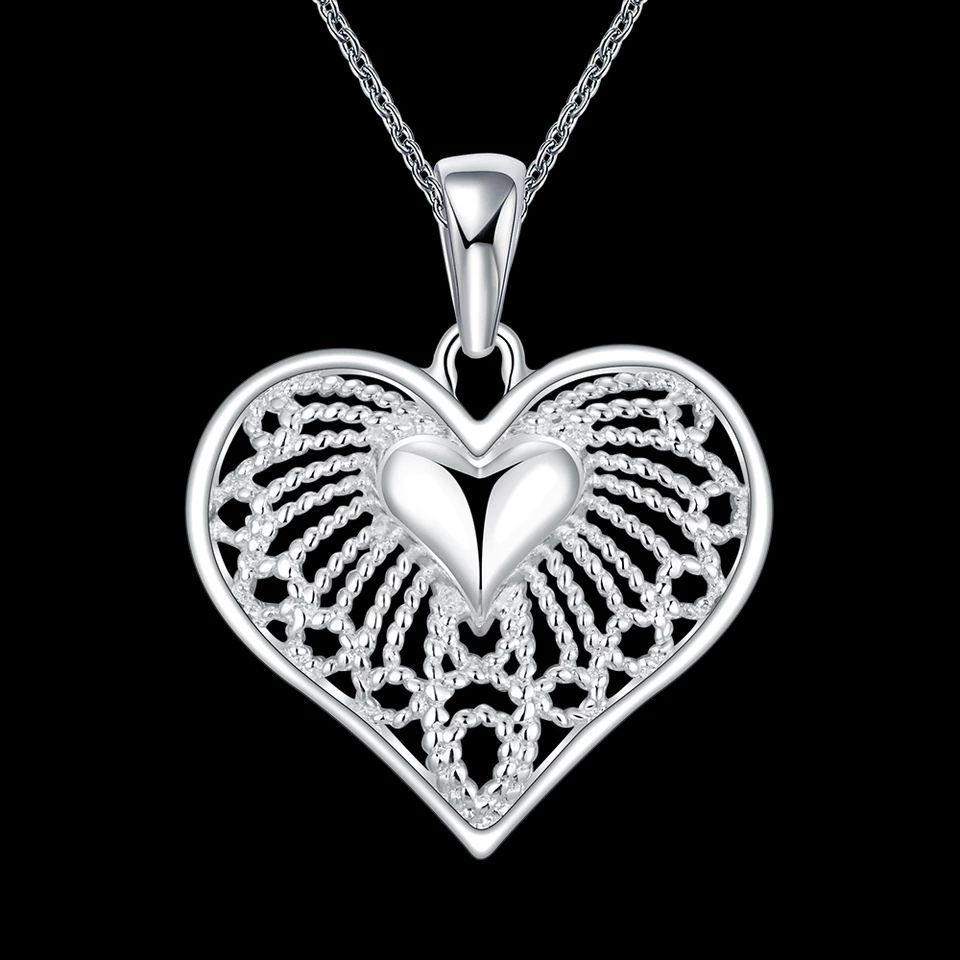 Collar Colgante Corazon Cadenas-3