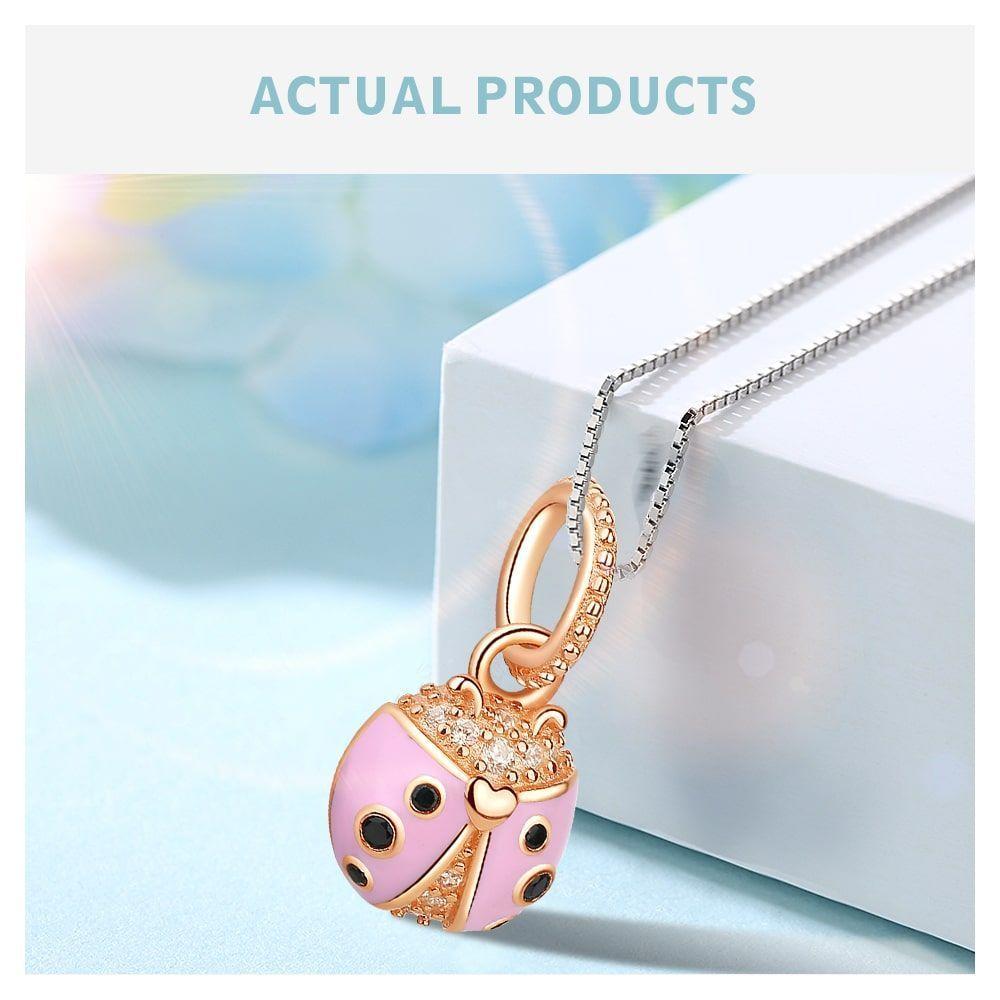 Charm Dije Plata 925 Mariquita Rose Gold-4
