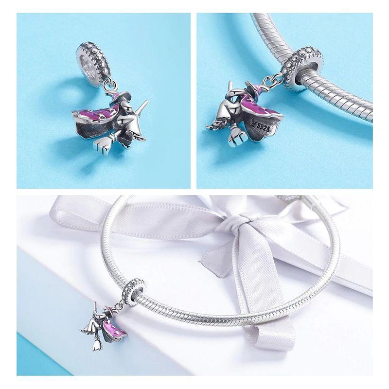 Charm Dije Plata 925 Bruja Voladora-2