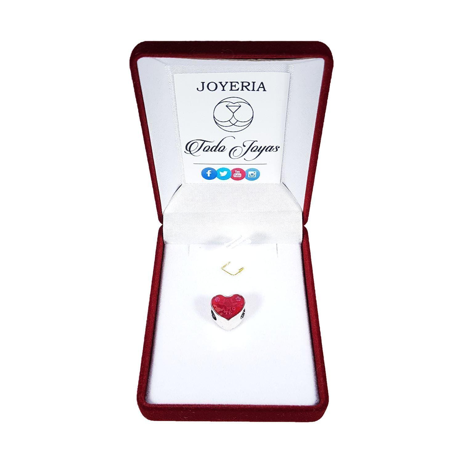 Charm Dije Plata 925 Corazon Te Amo-1