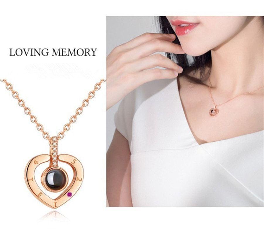 Collar Corazon Te Amo en 100 Idiomas Dorado-2