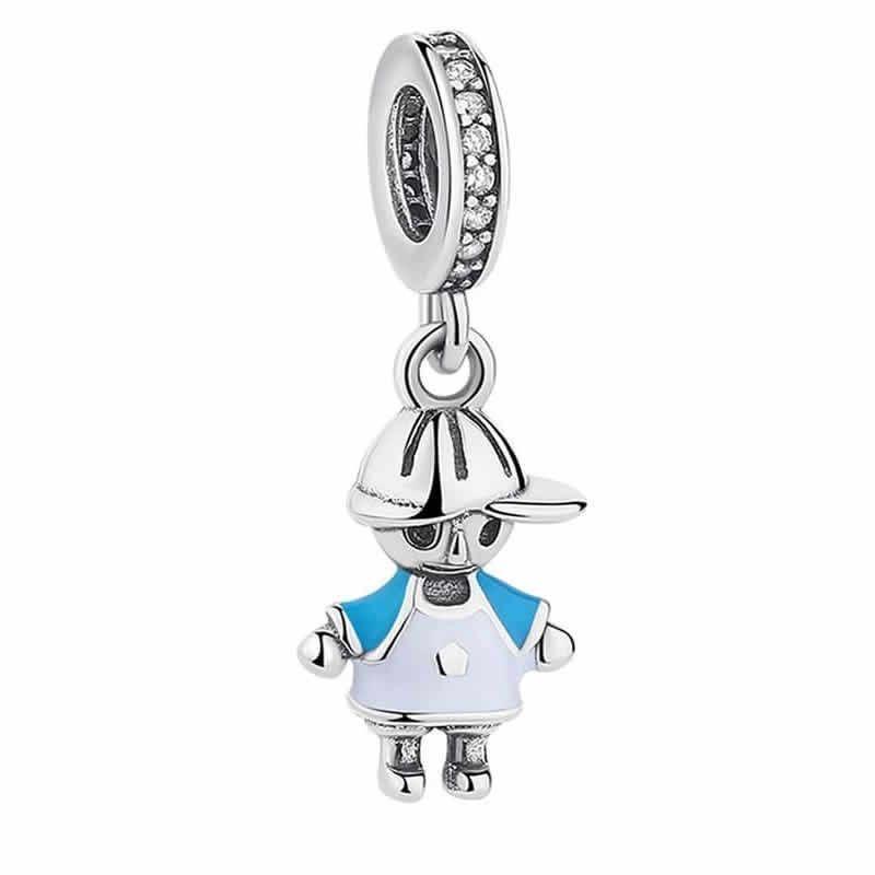 Charm Dije Plata 925 Niño Hijo Celeste-0
