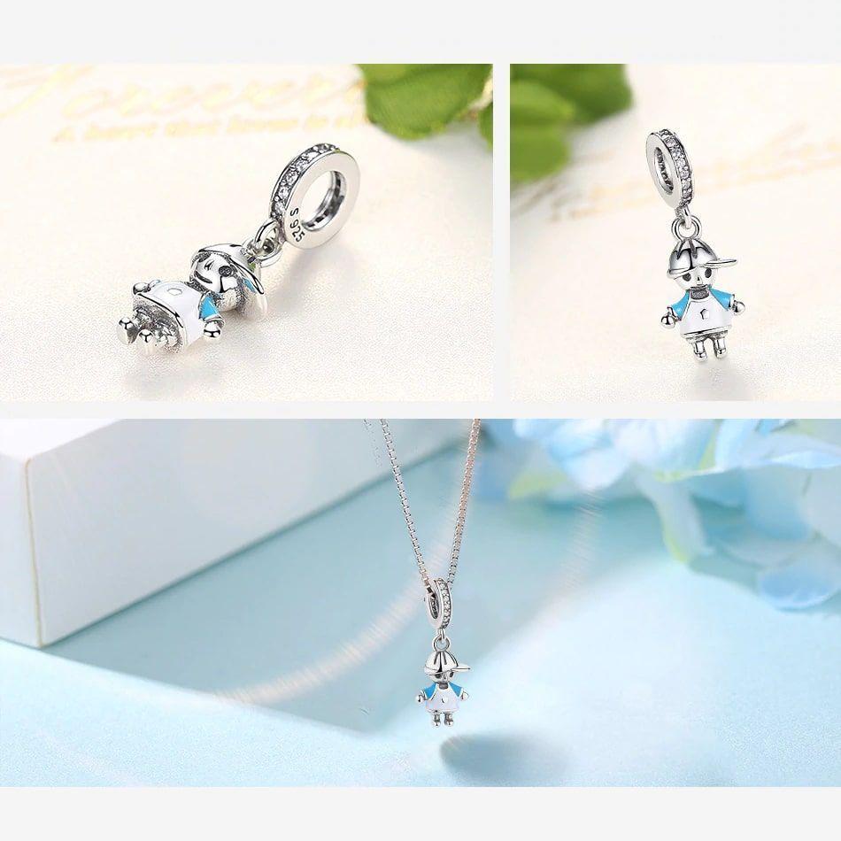 Charm Dije Plata 925 Niño Hijo Celeste-1