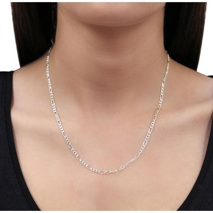 Cadena Plata Fina Ley 925 3mm 60cm Unisex figaro-2