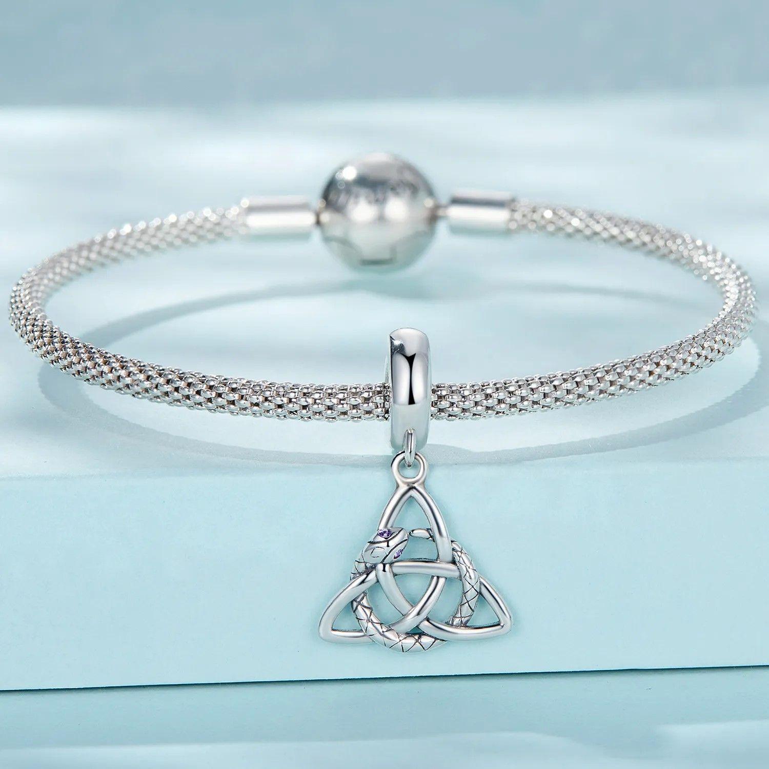 Charm Dije Plata 925 Triqueta Celta Snake-2