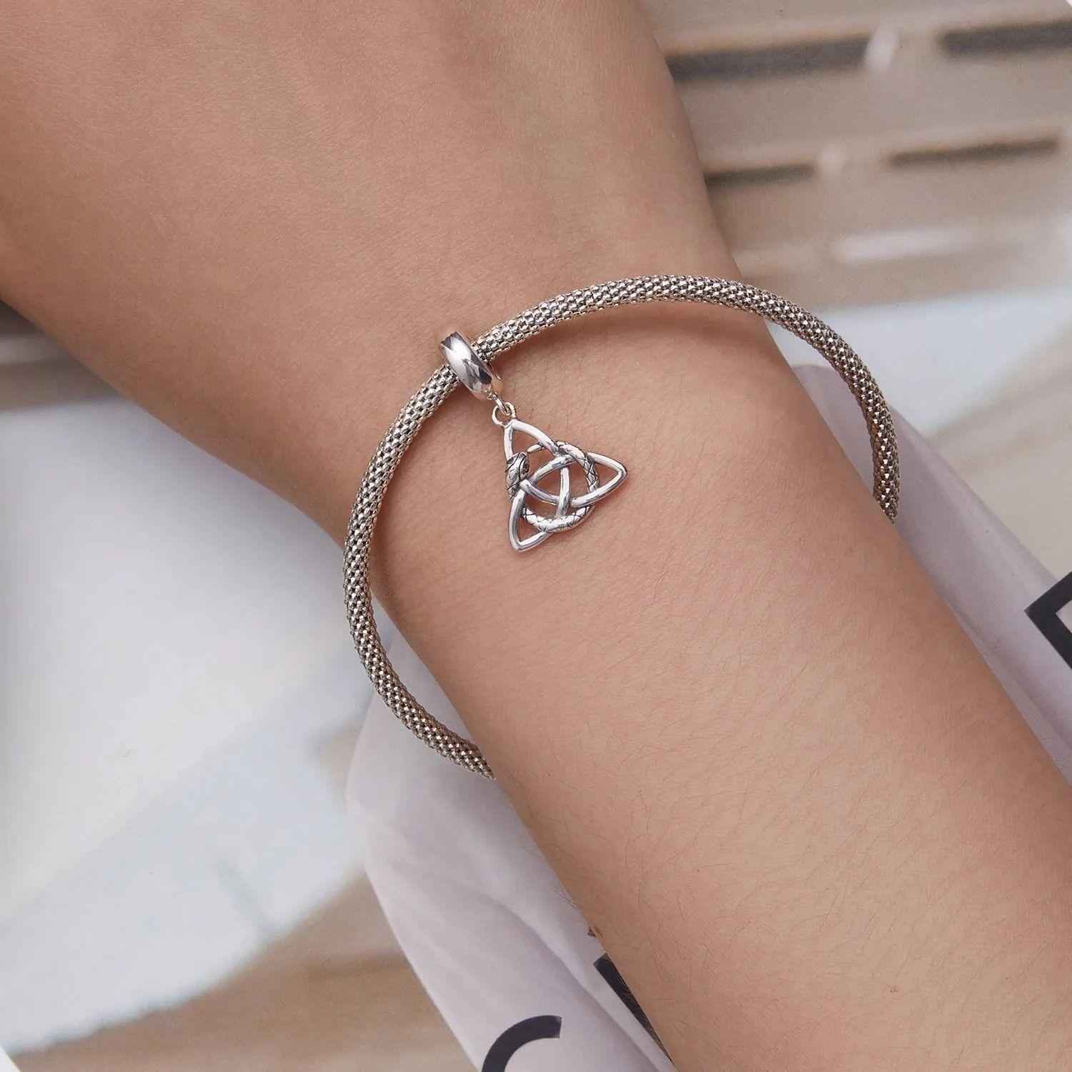 Charm Dije Plata 925 Triqueta Celta Snake-3