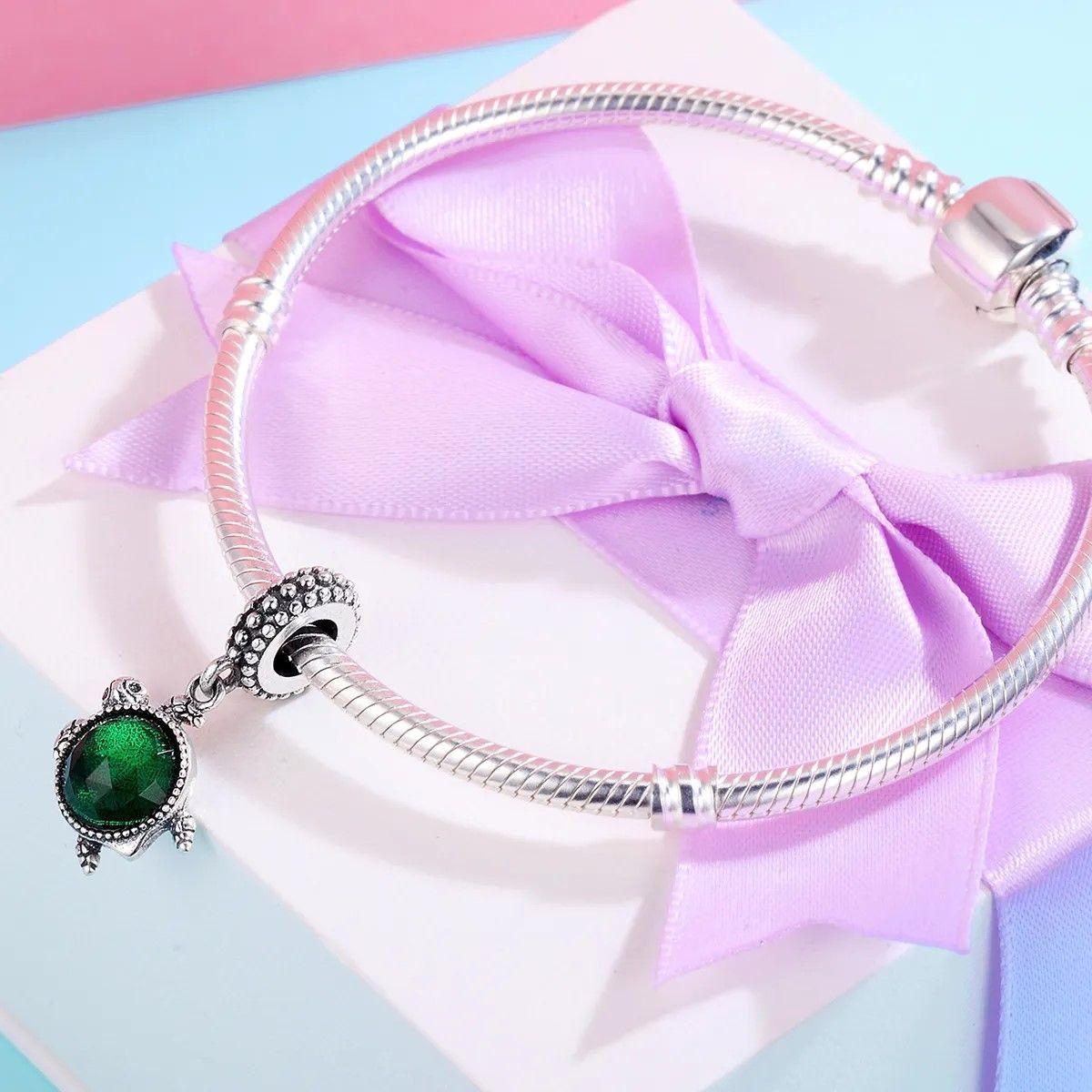Charm Dije Plata 925 Tortuga Verde-1