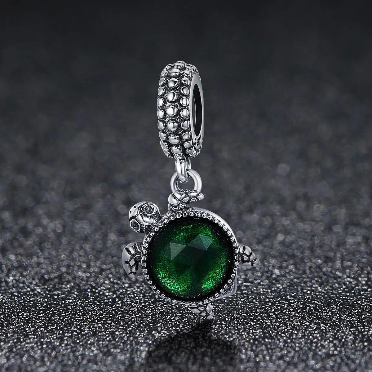 Charm Dije Plata 925 Tortuga Verde-4