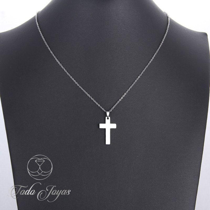 Colgante Collar Cruz Acero Quirúrgico -1