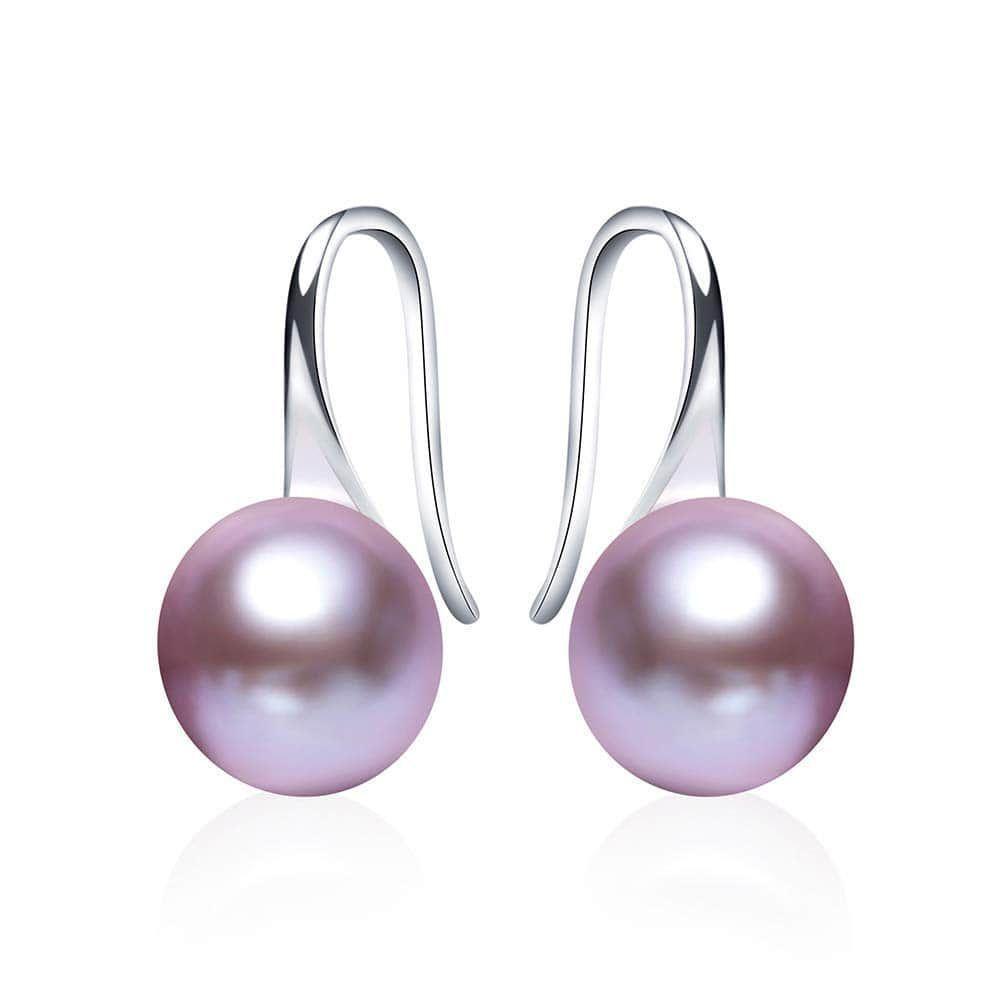 Aros Perla Natural Plata Fina 925 Morado-0