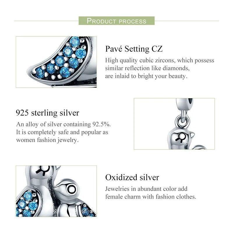 Charm Dije Plata 925 Ave Pajaro Mama Hijo-4