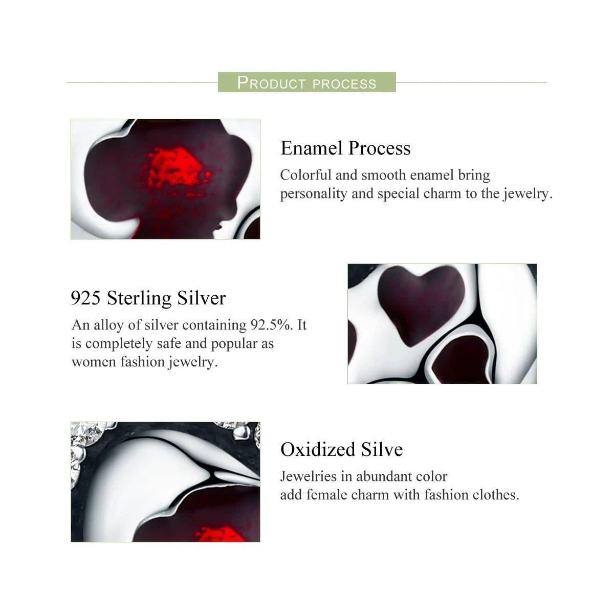 Charm Dije Plata 925 Corazon Mama Hijo -3