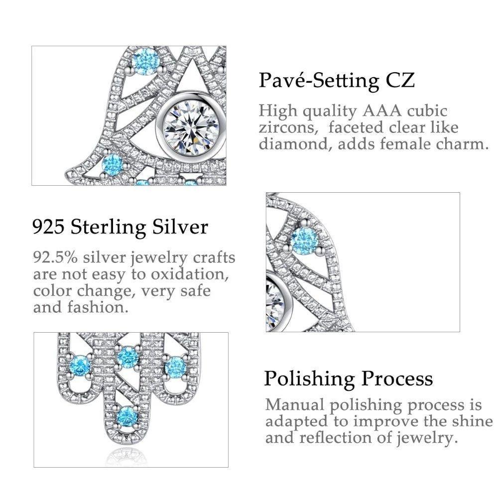 Collar Plata 925 Mano de Fatima Hamsa-2