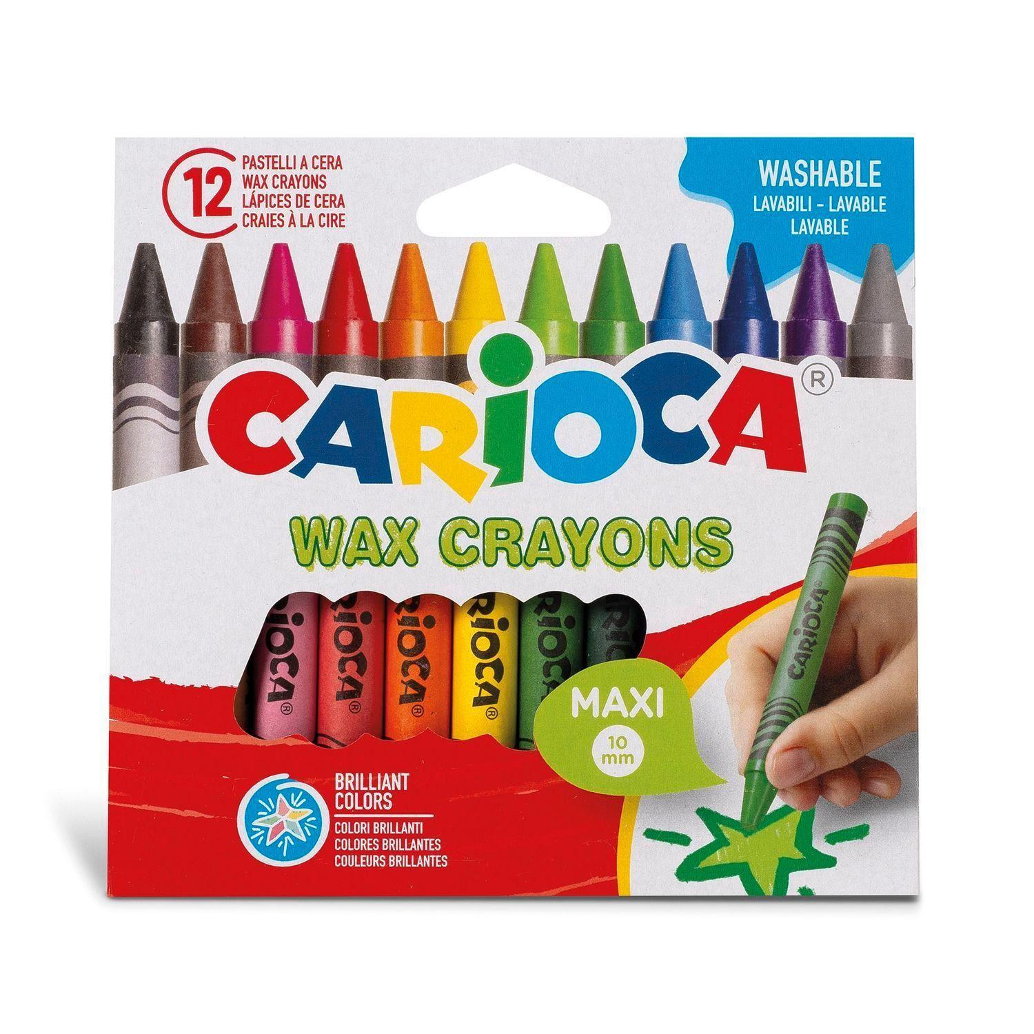 Crayones de Cera Jumbo Carioca Maxi 12 Unidades Lavables-0