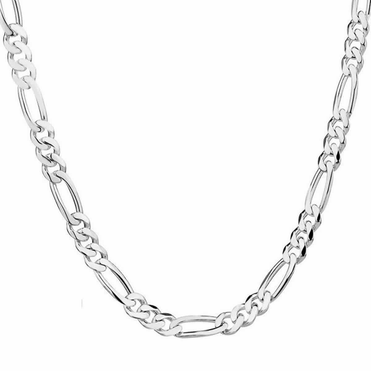 Cadena Plata 925 4mm 60cm Modelo figaro -0