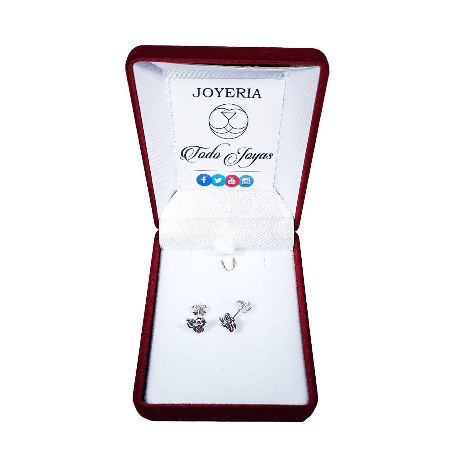 Aros Plata 925 Rotoncita Rosado -2