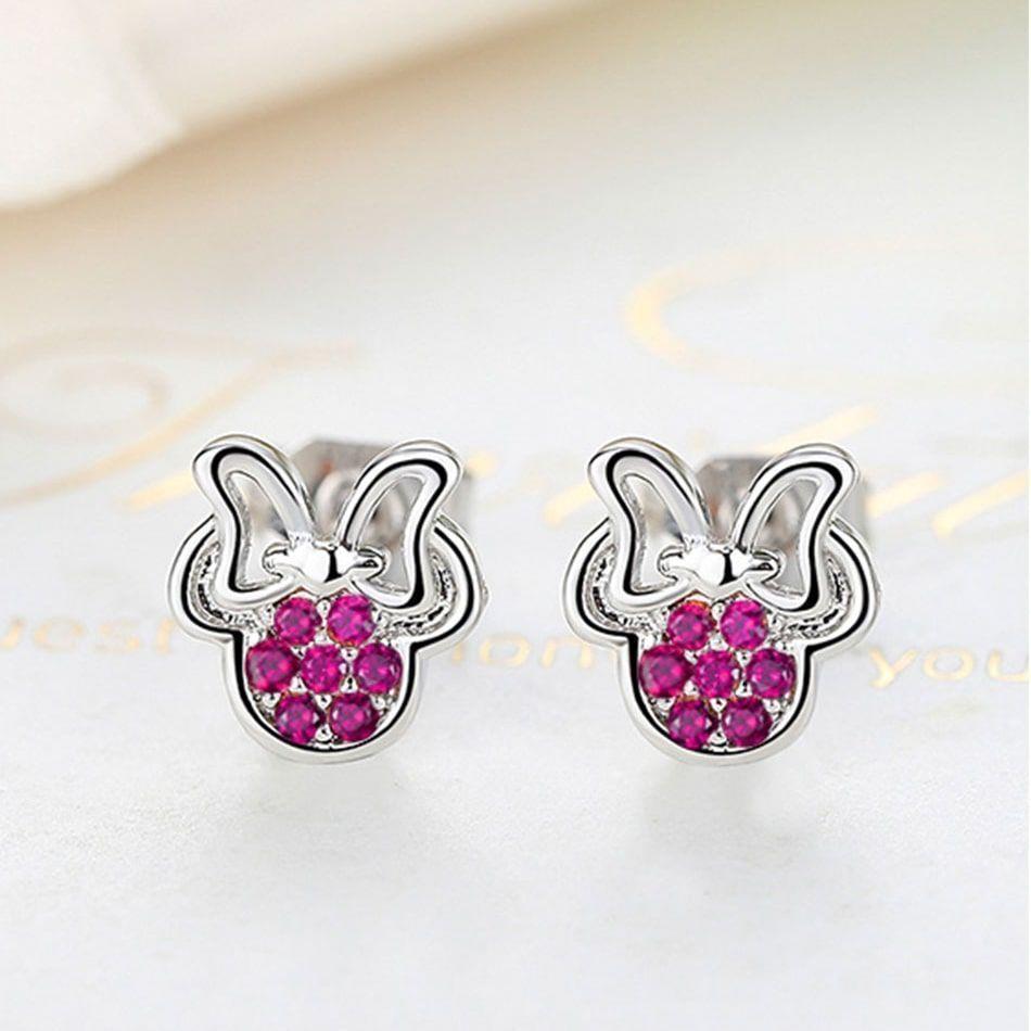 Aros Plata 925 Rotoncita Rosado -5