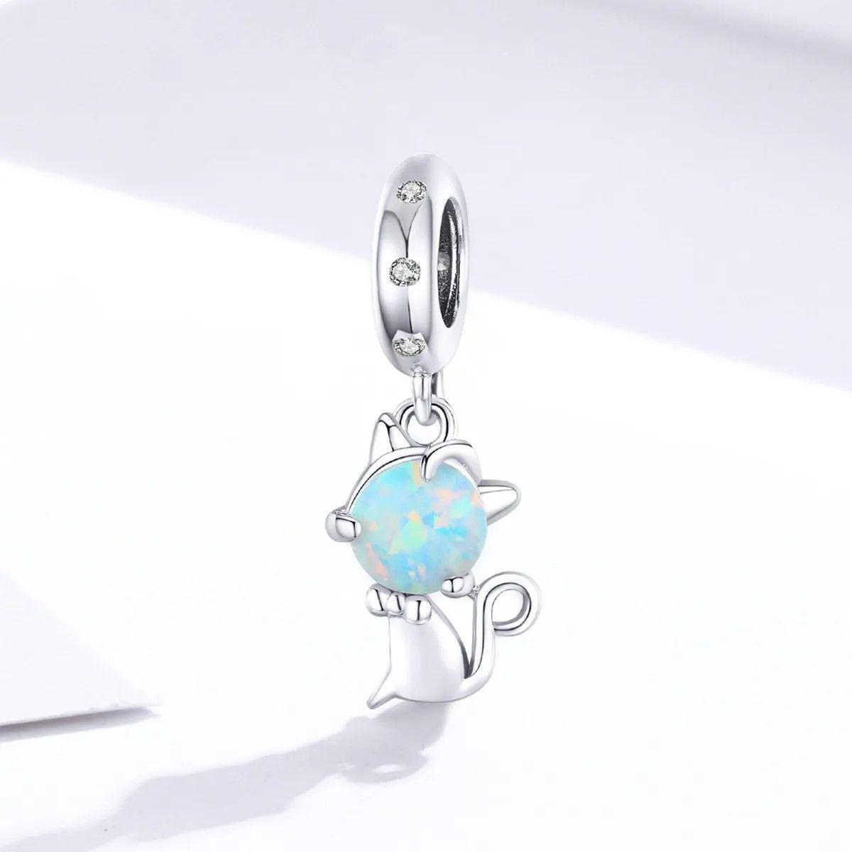 Charm Dije Plata 925 Gato Opalo-4