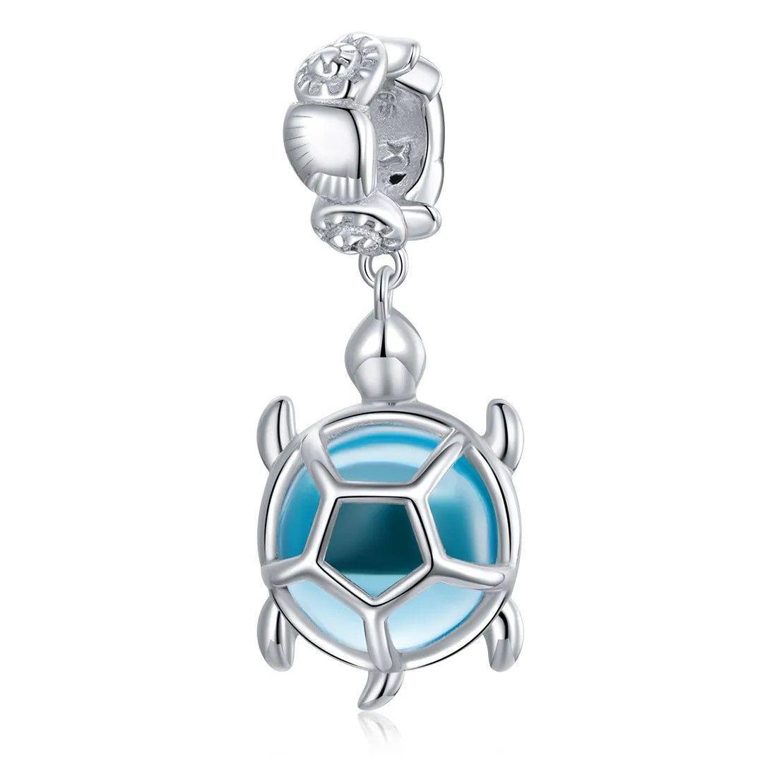 Charm Dije Plata 925 Tortuga Celeste-0