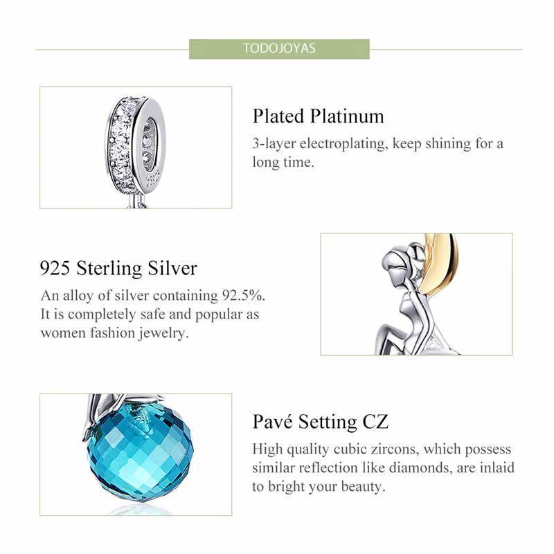 Charm Dije Plata 925 Hada Sobre Bola-3