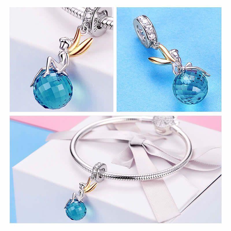 Charm Dije Plata 925 Hada Sobre Bola-4