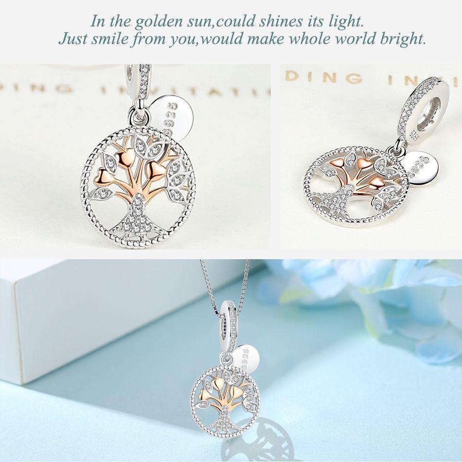 Charm Dije Plata 925 Arbol Corazones -1