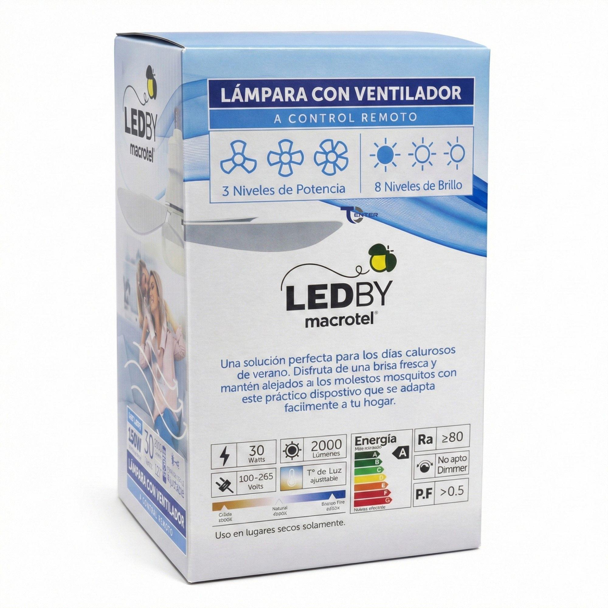 Lampara Con Ventilador LEDBY Macrotel e27 LB-VA60-4