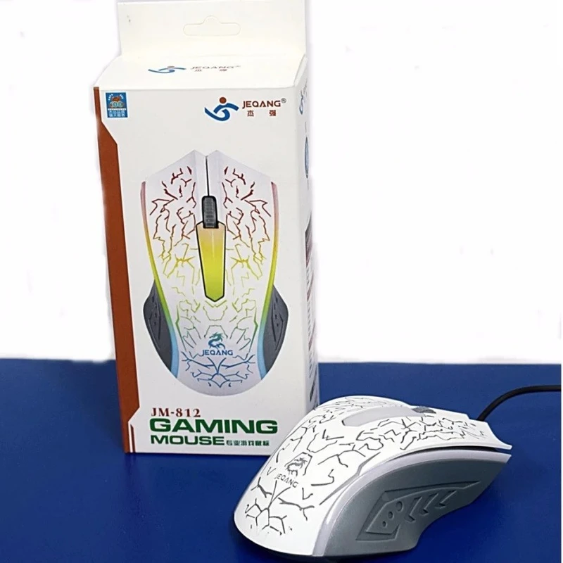 Mouse Gamer Profesional Con Luz RGB Blanco 1200 DPI-2