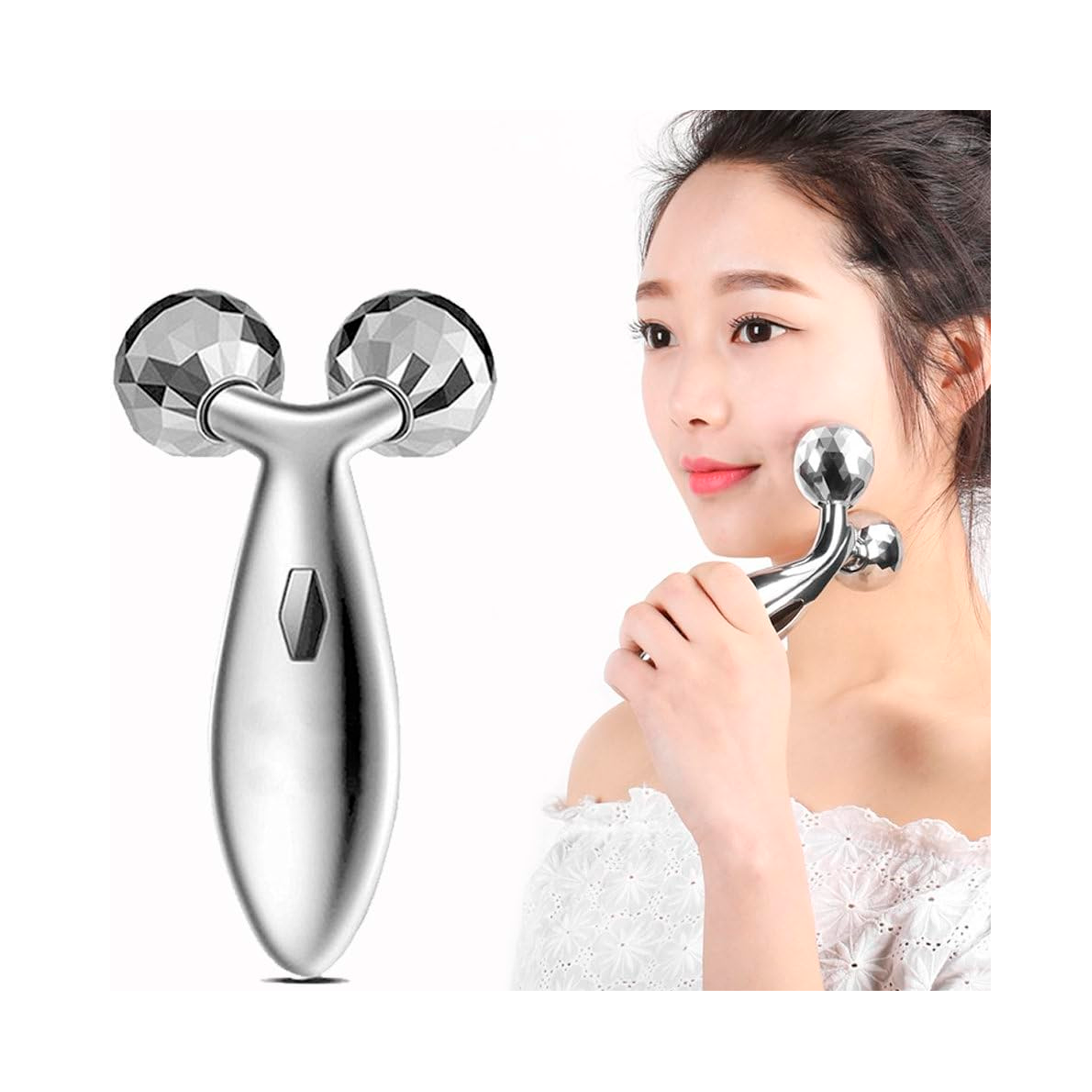 Masajeador Facial 3D De Rodillo Doble-1