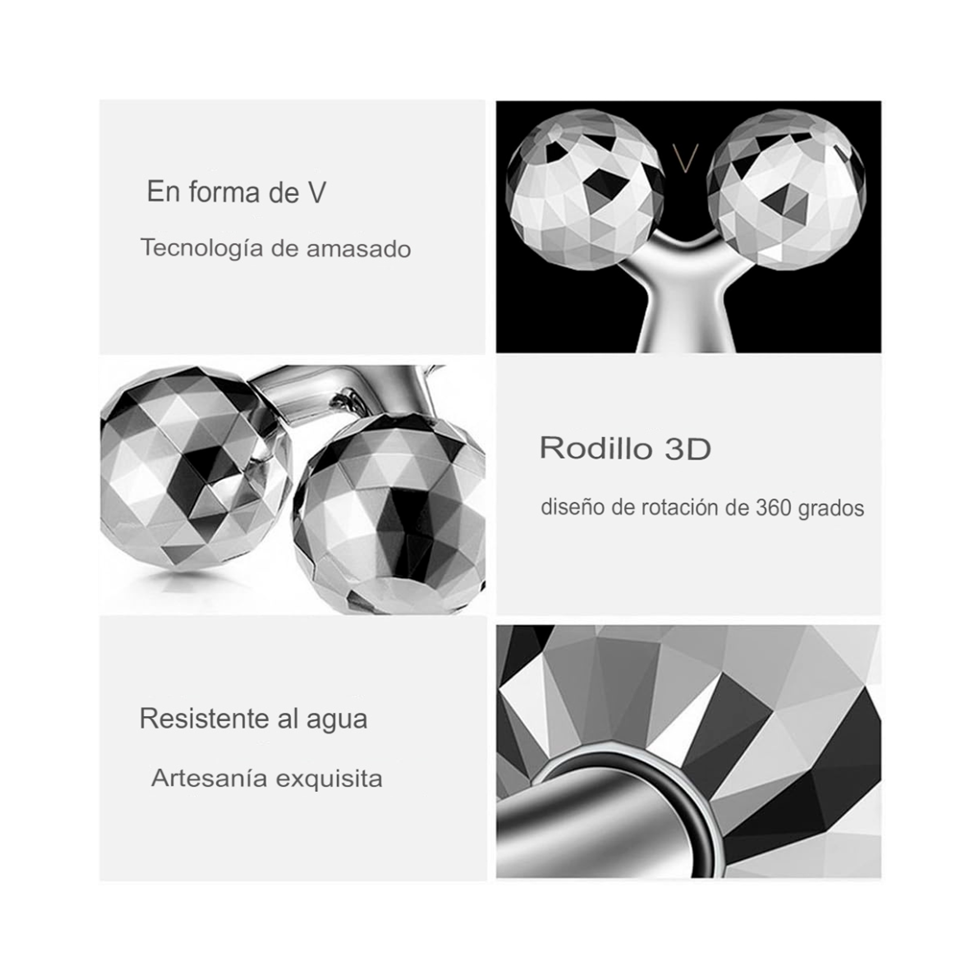 Masajeador Facial 3D De Rodillo Doble-3