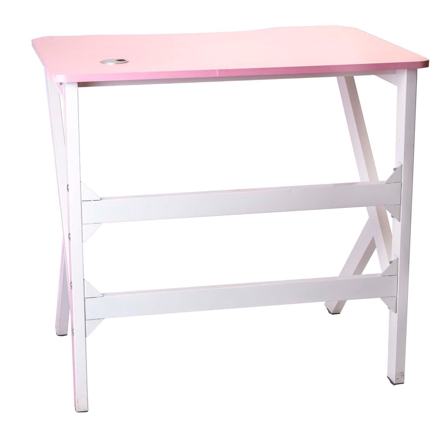 Escritorio Ergonómico Gamer Rosado Ideal Para Teletrabajo 1,40 CM -2