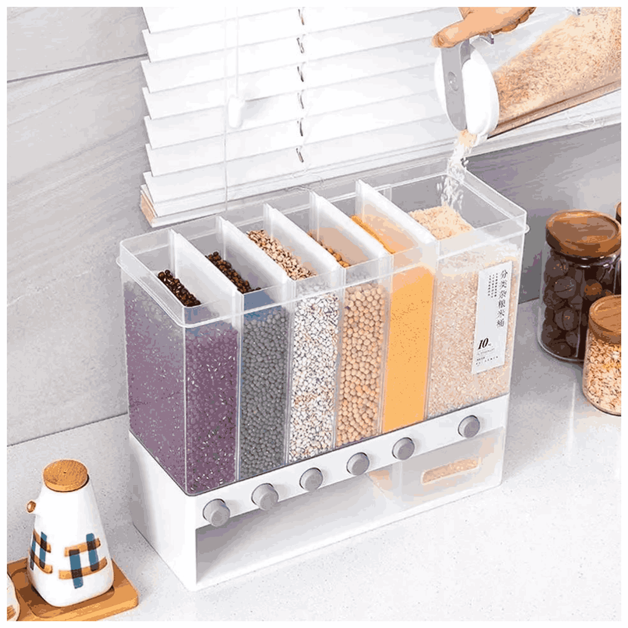 Set 6 Dispensador De Granos Con Divisores-1