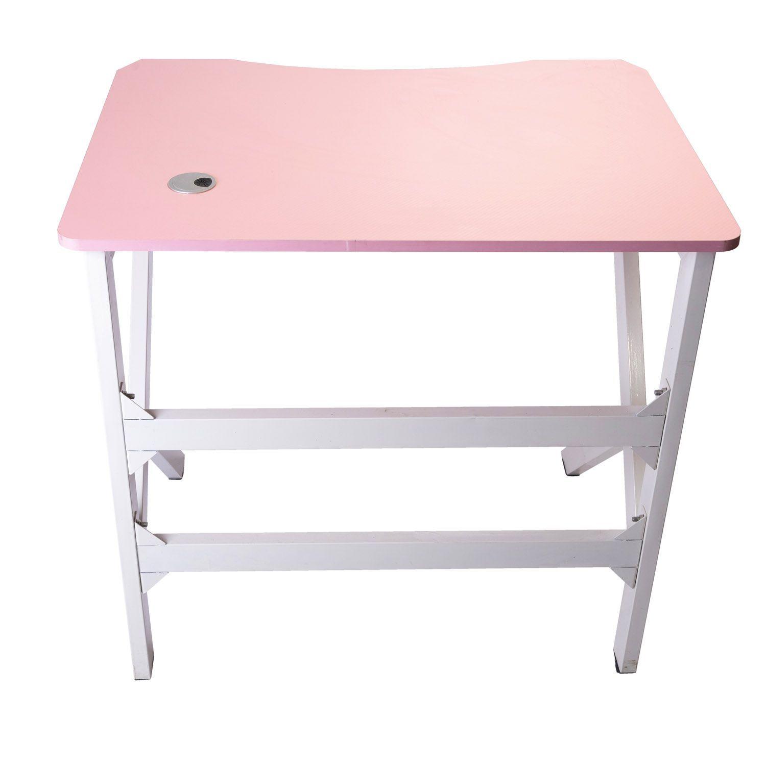 Escritorio Ergonómico Gamer Rosado Ideal Para Teletrabajo 80 CM -2