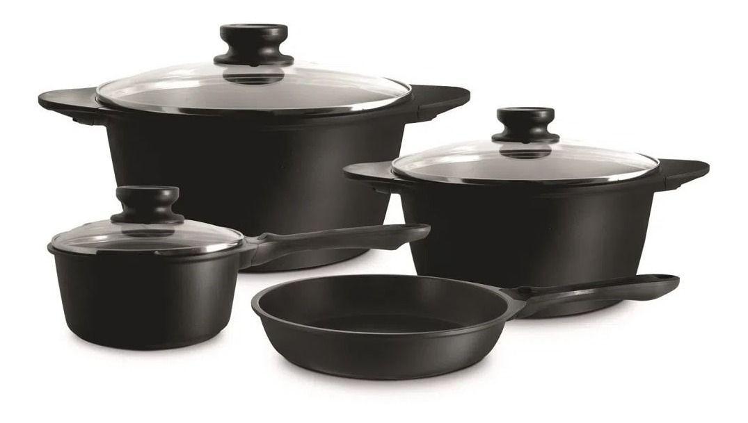 Batería De Cocina 7 Pzs Antiadherente Vulcano Ilko-0