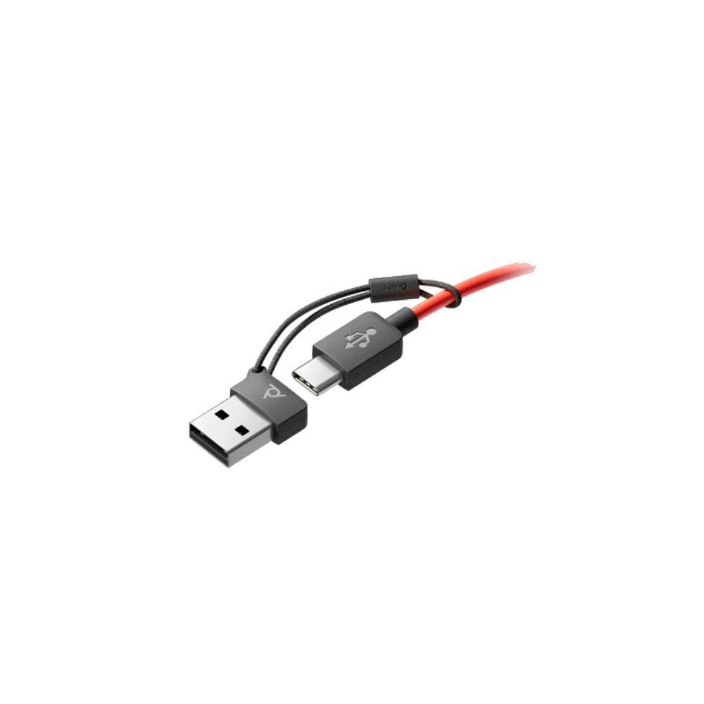 Audifonos Poly Blackwire 5220 Estéreo USB-C con Conector de 3,5 mm y Adaptador USB-A-2