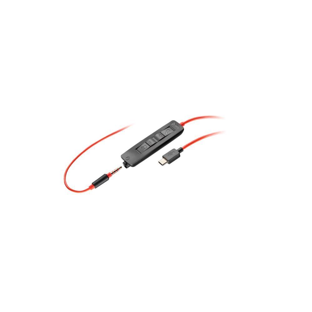 Audifonos Poly Blackwire 5220 Estéreo USB-C con Conector de 3,5 mm y Adaptador USB-A-3