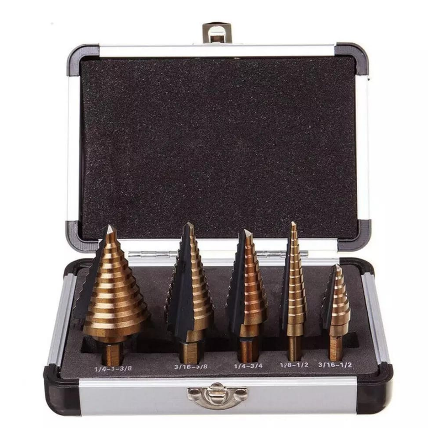 JUEGO DE BROCAS CONICAS ESCALONADAS TALADRO-0