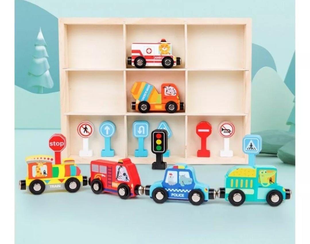 JUEGO TREN MAGNETICO Y SEÑALES DE TRANSITO MONTESSORI-7