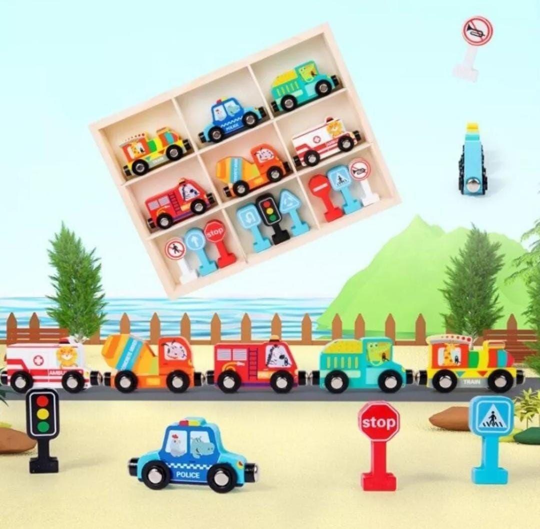 JUEGO TREN MAGNETICO Y SEÑALES DE TRANSITO MONTESSORI-3