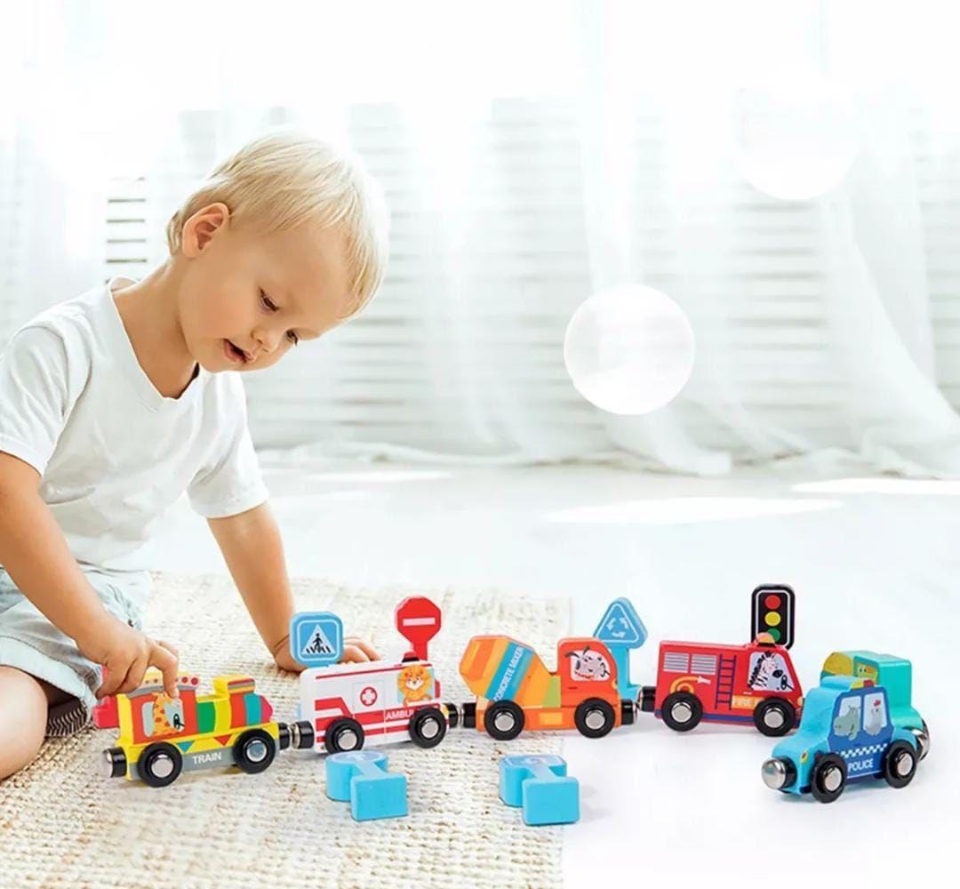 JUEGO TREN MAGNETICO Y SEÑALES DE TRANSITO MONTESSORI-5