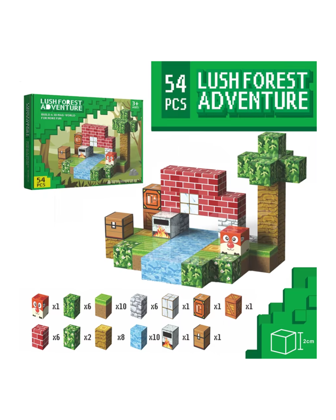 BLOQUES DE CONSTRUCCION MAGNETICOS CON TEMATICA DE JUNGLA -2