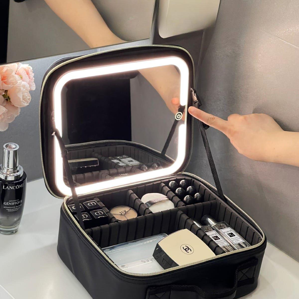 ORGANIZADOR COSMETIQUERO CON ESPEJO LED-4