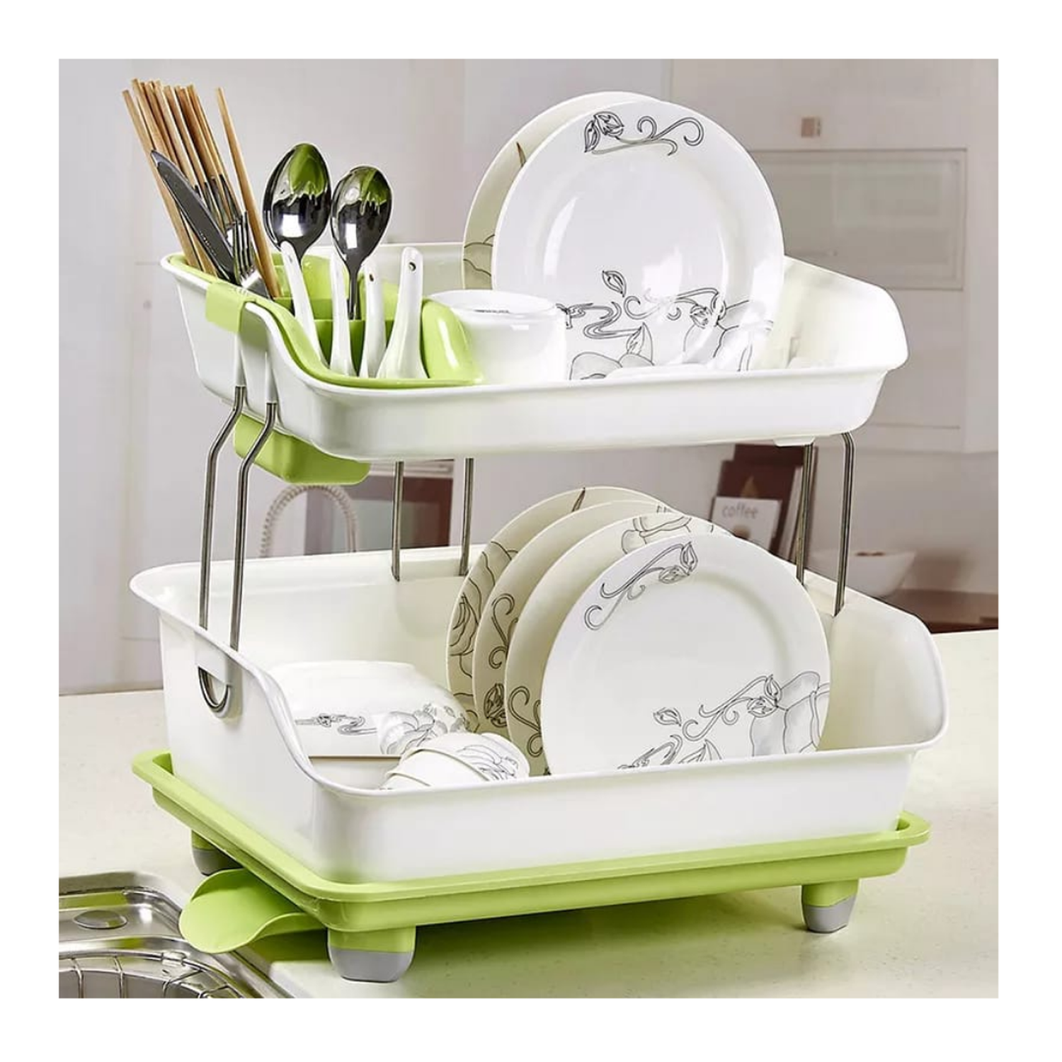 ESCURRIDOR DE PLATOS 2 NIVELES PLASTICO-3