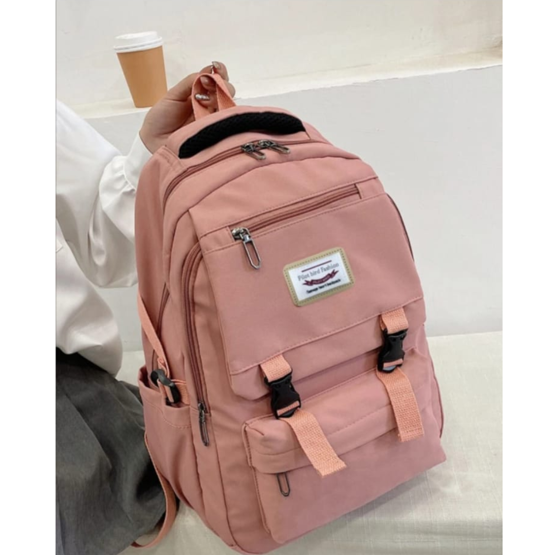 MOCHILA URBANA JUVENIL ESCOLAR COLORES ROSA-2